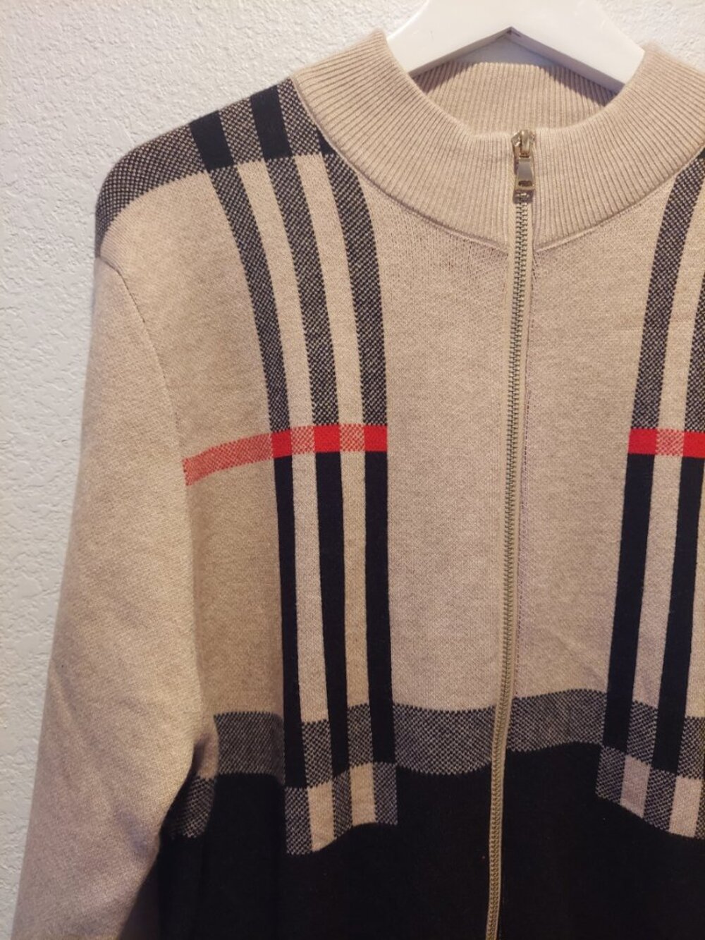 Pavini by Rocco Ravalli Plaid Zip-Front Cardigan Jacket - Picture 3 of 8